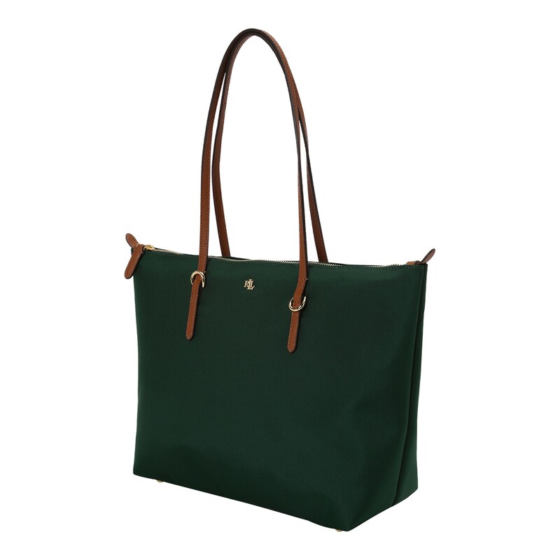 Lauren Ralph Lauren Nákupní taška KEATON koňaková / tmavě zelená