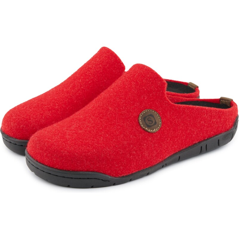 Vlnka Dámské filcové papuče Dominika červená