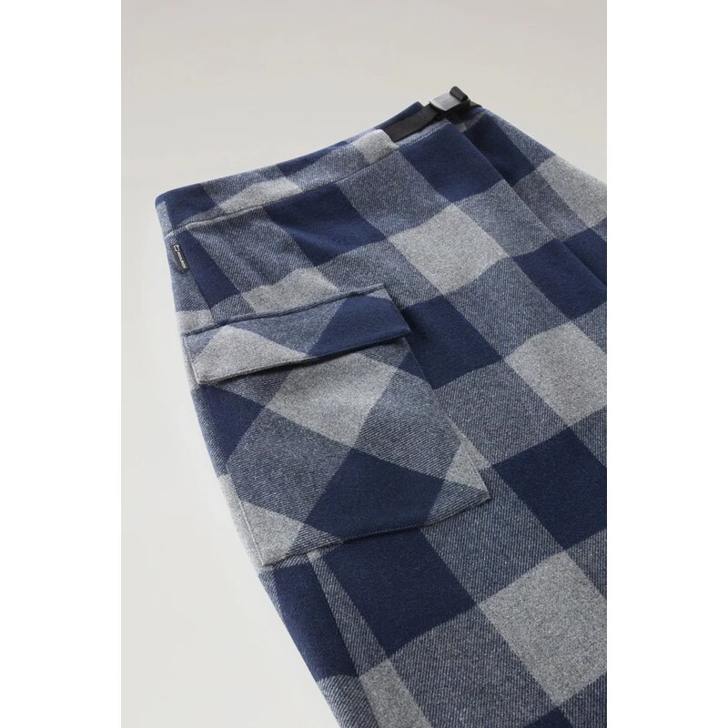 SUKNĚ WOOLRICH CHECK WOOL SKIRT