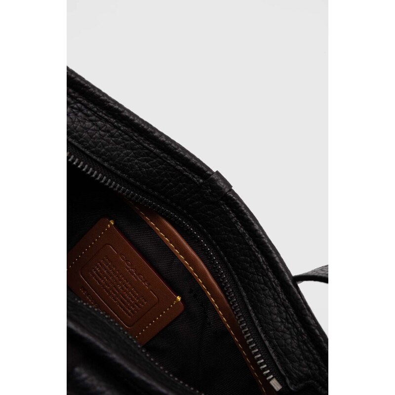 Kožená taška Coach černá barva