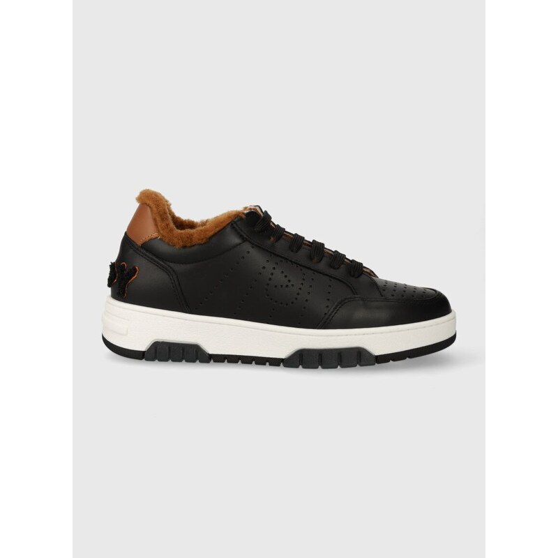 Kožené sneakers boty Off Play COMO černá barva, COMO 1 BLACK, COGNAC