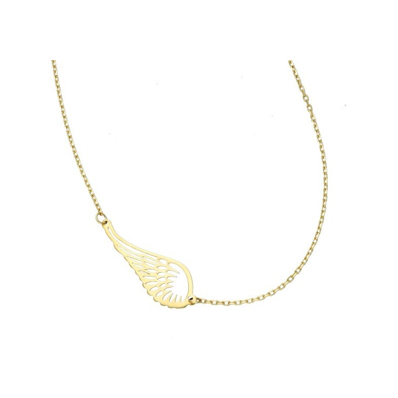 Goldstore Zlatý náhrdelník zdobený andělským křídlem