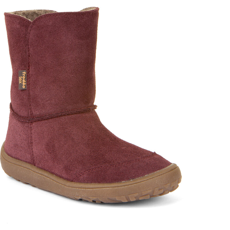 Zimní kozačky Froddo barefoot tex suede Bordeaux dětské AW23