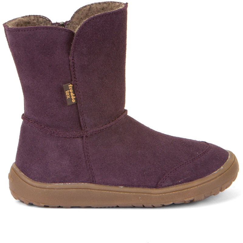 Zimní kozačky Froddo barefoot tex suede PURPLE dětské AW23