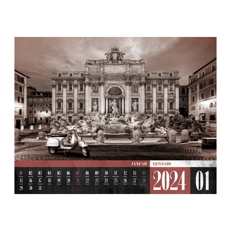 Ackermann Kunstverlag Nástěnný kalendář La Dolce Vita / La Dolce Vita - Italienische Lebensart Kalender 2024 24AC1058