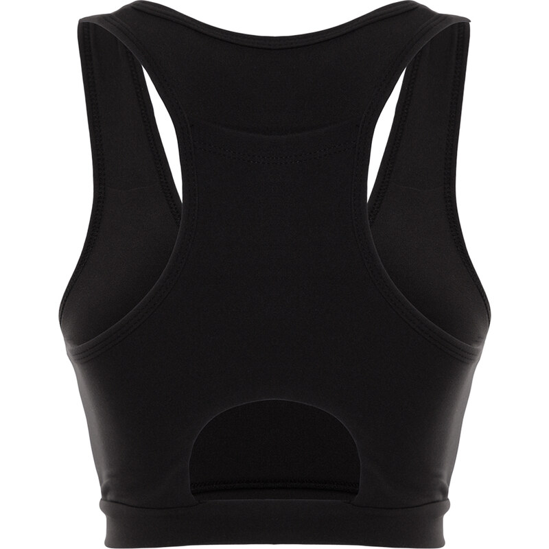 Trendyol Black Medium Support/Shaping Back Pocket Detail Knitted Sports Bra