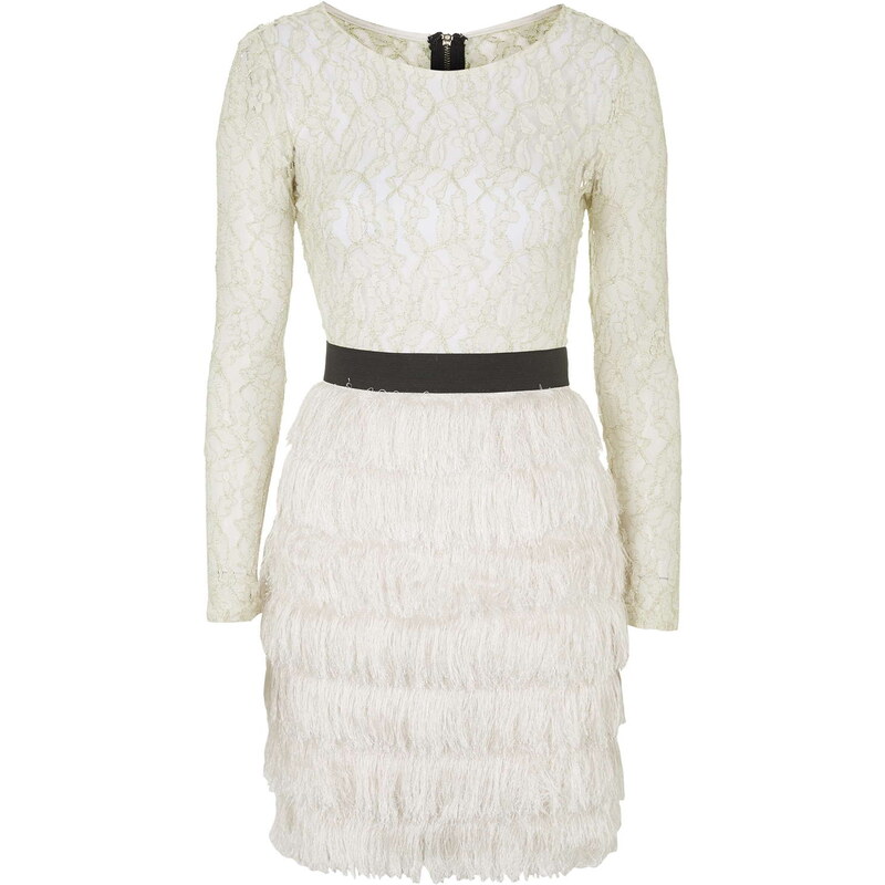 Topshop **Lace And Fringe Mini Dress by Rare