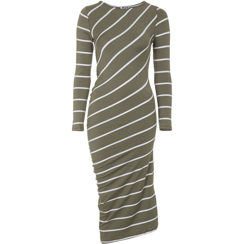 Topshop **Stripe Asymmetric Midi Dress by Wal G