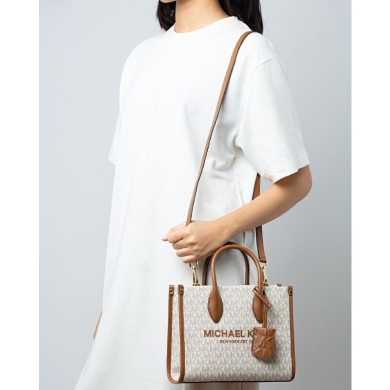 Kabelka Michael Kors Mirella logo tote small vanilla