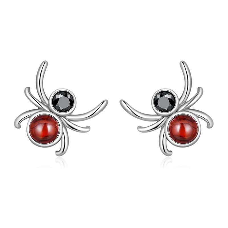 GRACE Silver Jewellery Stříbrné náušnice Pavouček, stříbro 925/1000 Halloween