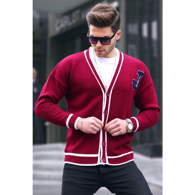 Madmext Claret Red Men's Knitwear Cardigan 6314