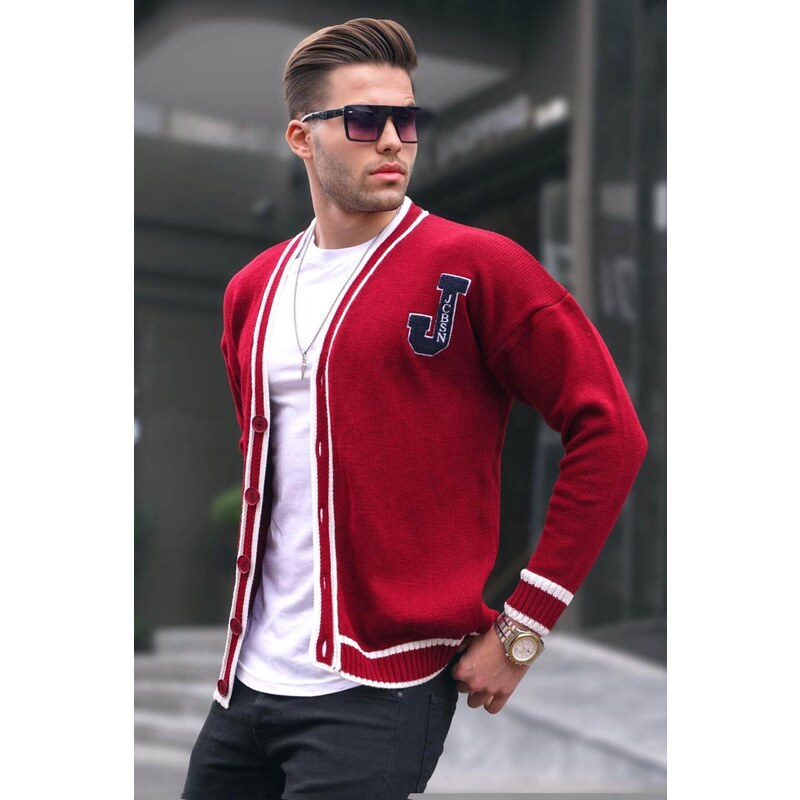 Madmext Claret Red Men's Knitwear Cardigan 6314