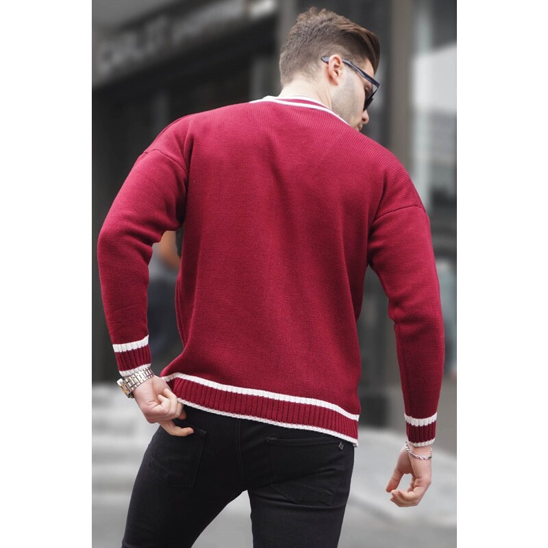 Madmext Claret Red Men's Knitwear Cardigan 6314