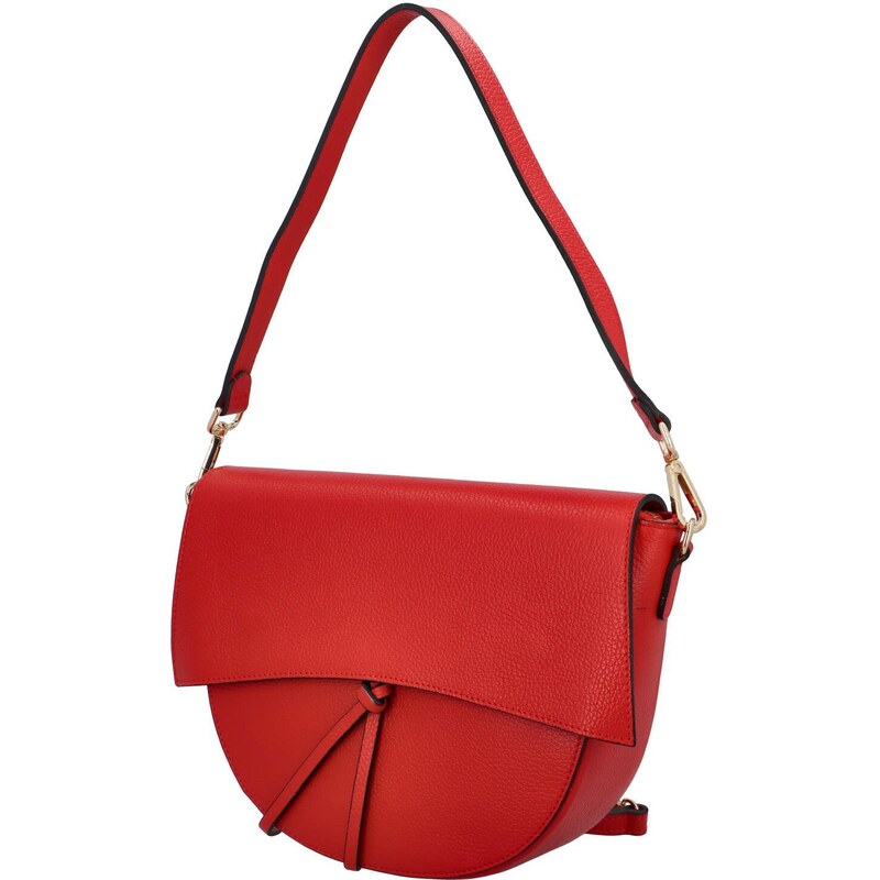 Delami Vera Pelle Dámská luxusní kožená malá kabelka Chiara, červená