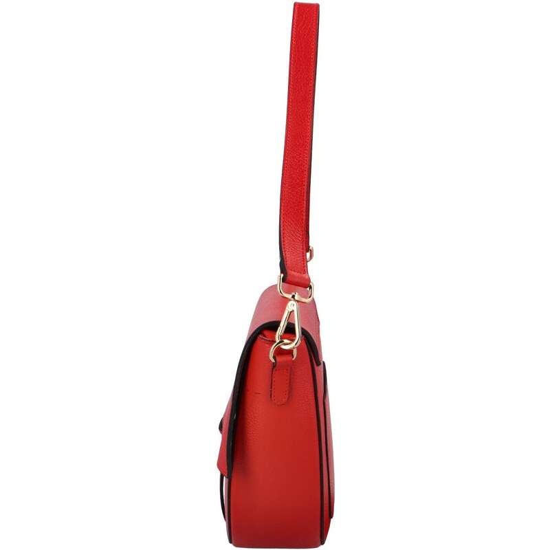 Delami Vera Pelle Dámská luxusní kožená malá kabelka Chiara, červená
