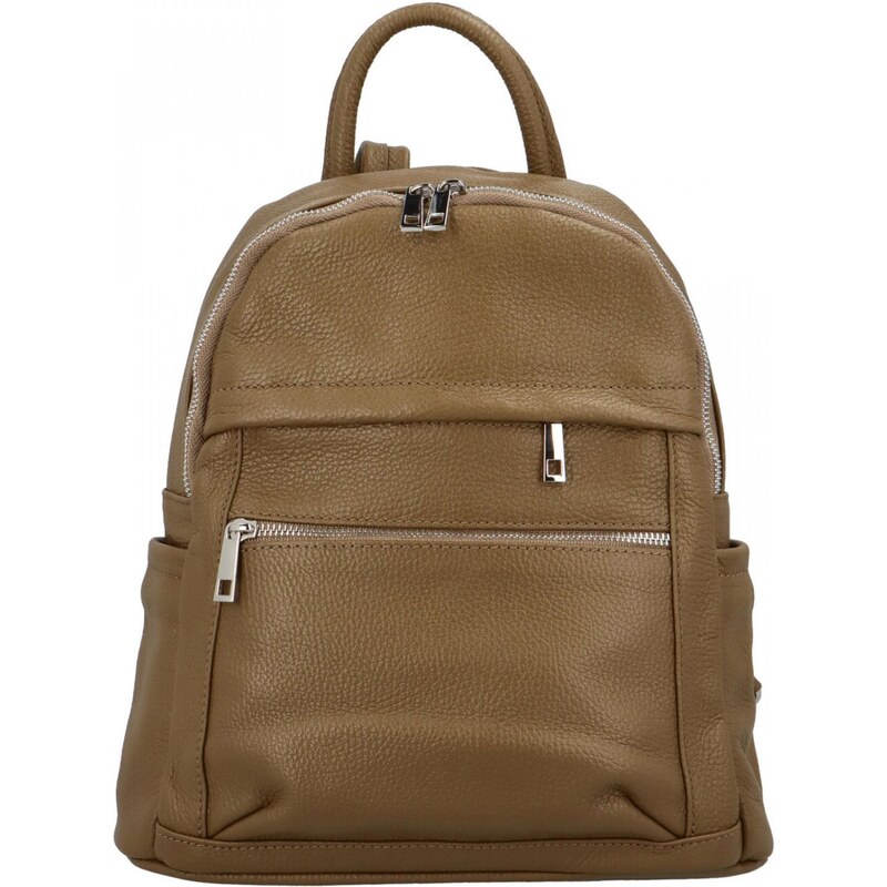 Delami Vera Pelle Trendy městský kožený batůžek Luise, khaki
