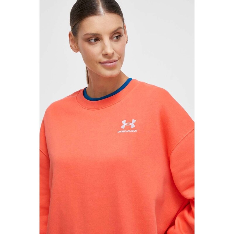 Mikina Under Armour dámská, oranžová barva, s aplikací, 1379475