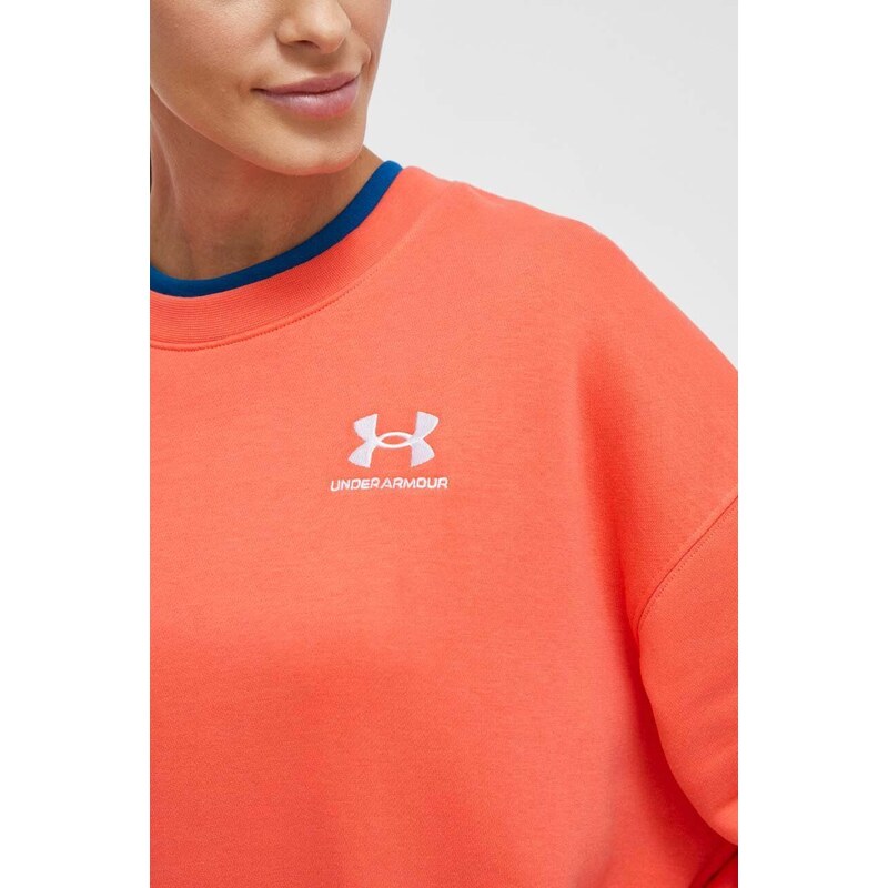 Mikina Under Armour dámská, oranžová barva, s aplikací, 1379475