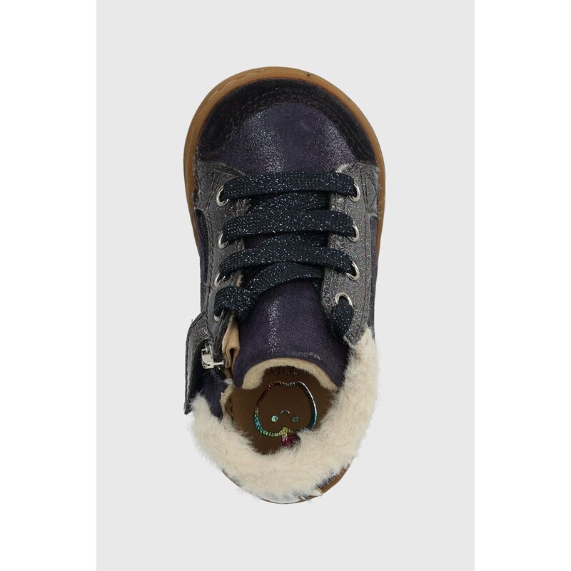 Dětské semišové sneakers boty Shoo Pom tmavomodrá barva