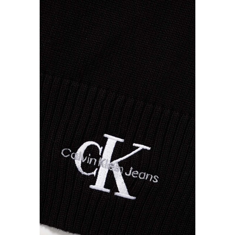Bavlněná čepice a šála Calvin Klein Jeans černá barva