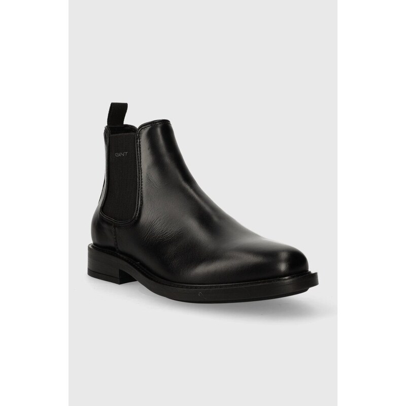 Kožené kotníkové boty Gant St Fairkon pánské, černá barva, 27651432.G00