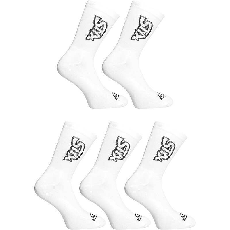 5PACK ponožky Styx vysoké bílé (5HV1061)