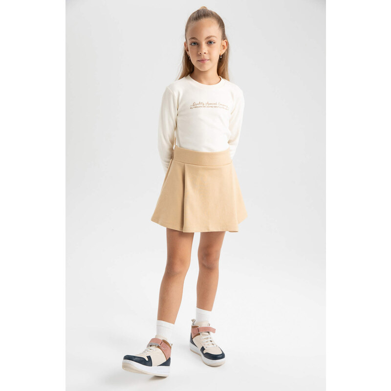 DEFACTO Girl Thin Sweatshirt Fabric A Cut Knitted Skirt