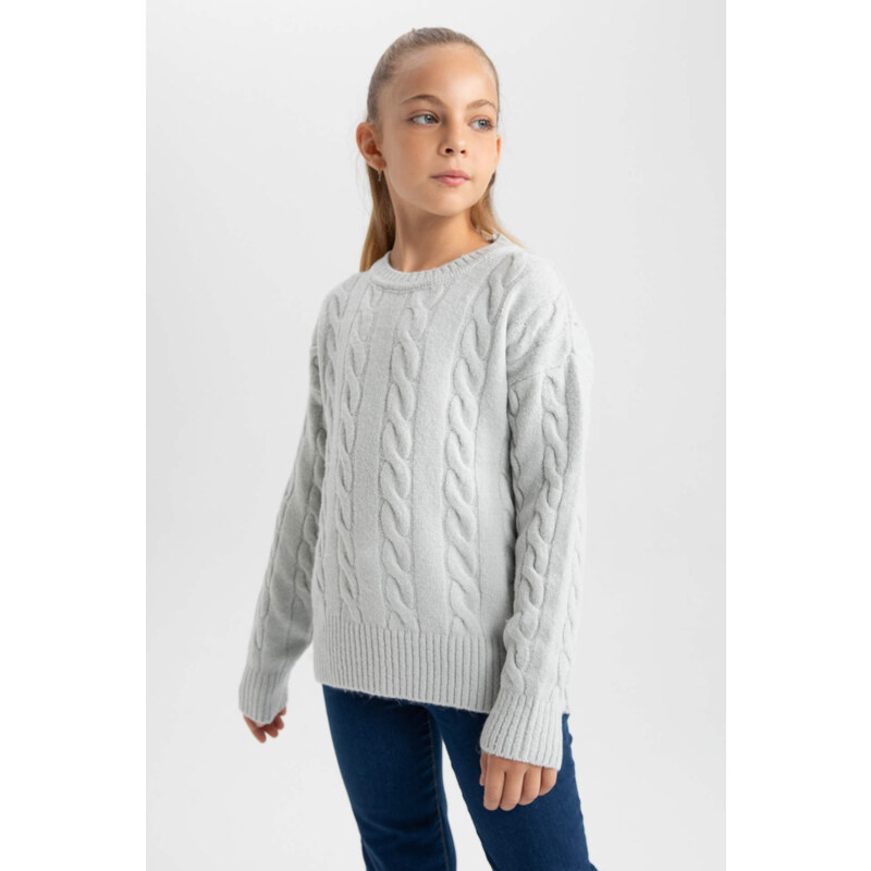 DEFACTO Girl Regular Fit Crew Neck Pullover