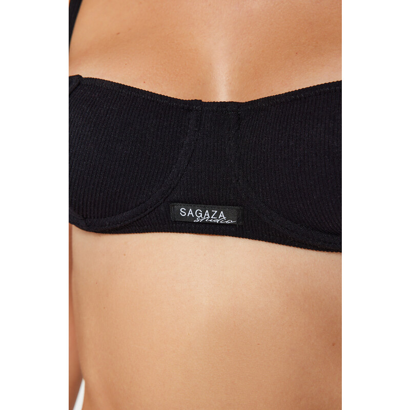 Trendyol X Sagaza Studio X Sagaza Studio Black Seamless/Seamless Capless Wire Bra Bra