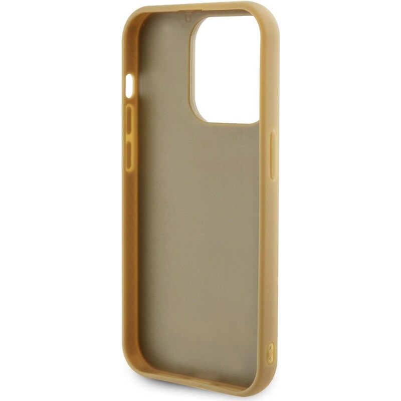 Ochranný kryt na iPhone 15 Pro - Guess, Square Mirror Script Logo Gold