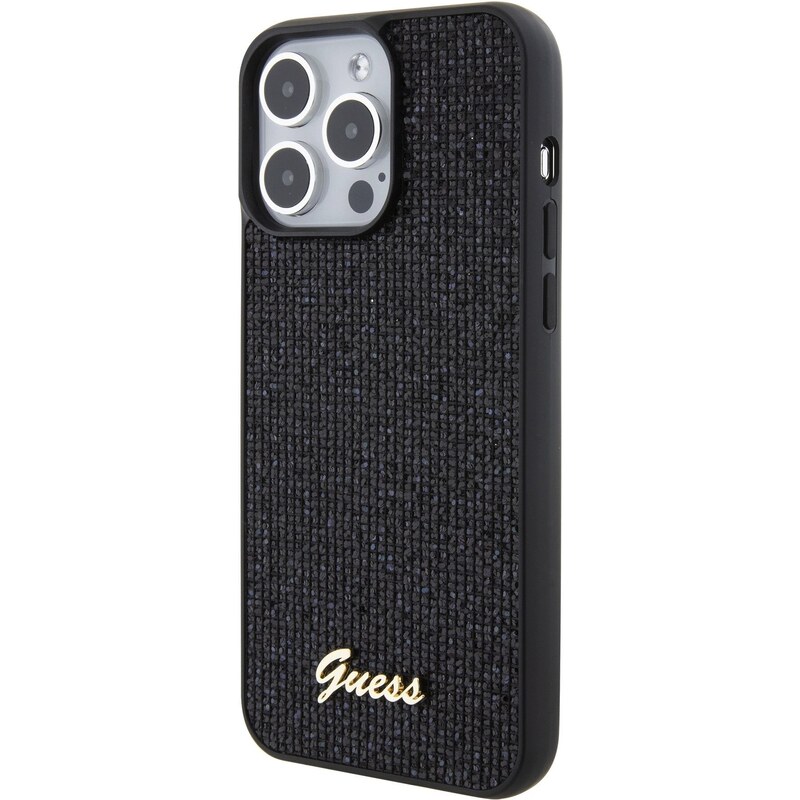 Ochranný kryt na iPhone 15 Pro MAX - Guess, Square Mirror Script Logo Black