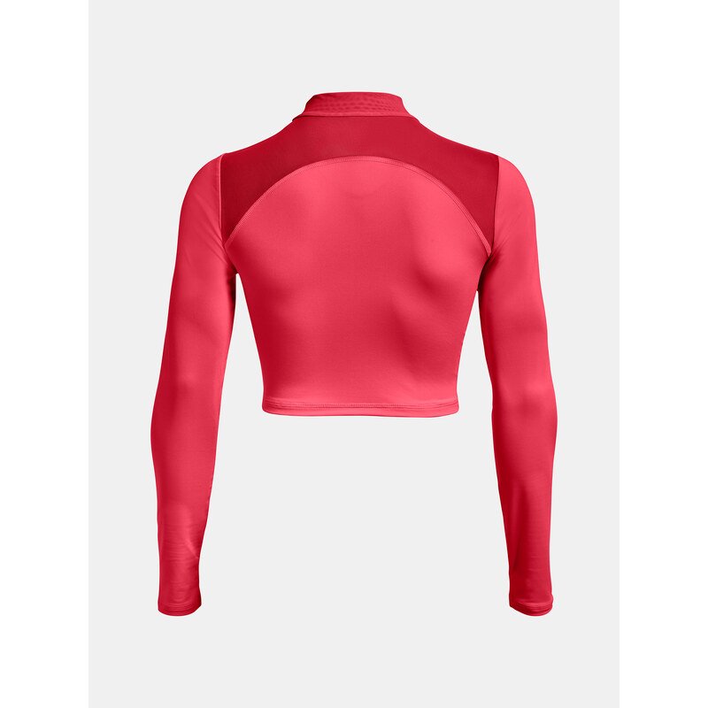 Under Armour Tričko HG Q3 Crop Mockneck-PNK - Dámské