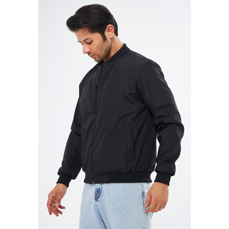 River Club Men's College Collar Black Waterproof Jacket