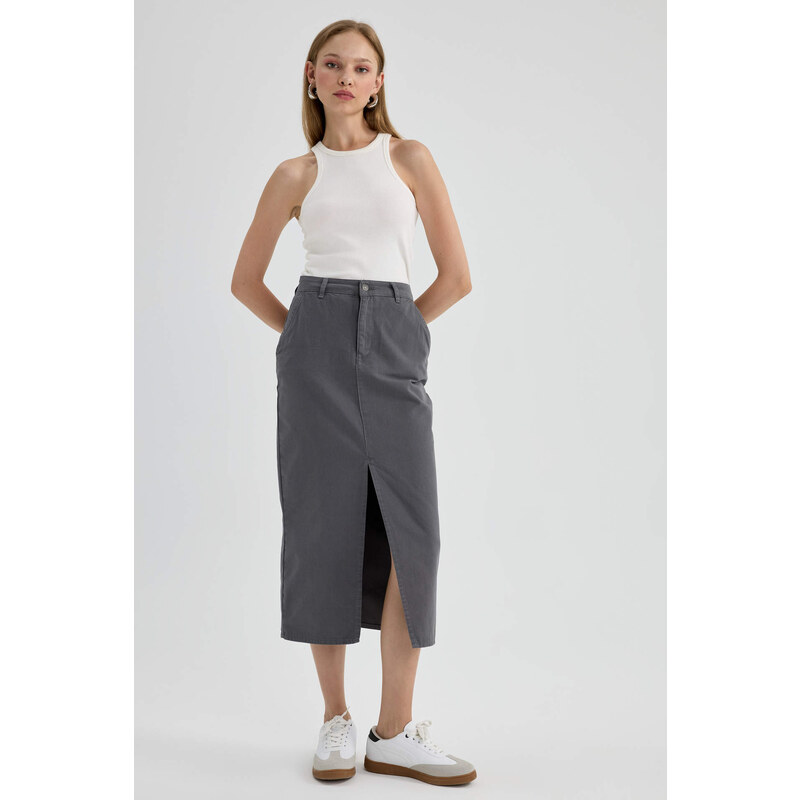 DEFACTO A Cut Wowen Fabrics Maxi Skirt