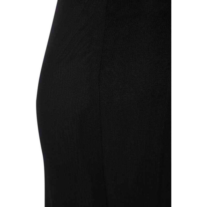 Trendyol Black Lined Tulle Maxi Knitted Skirt