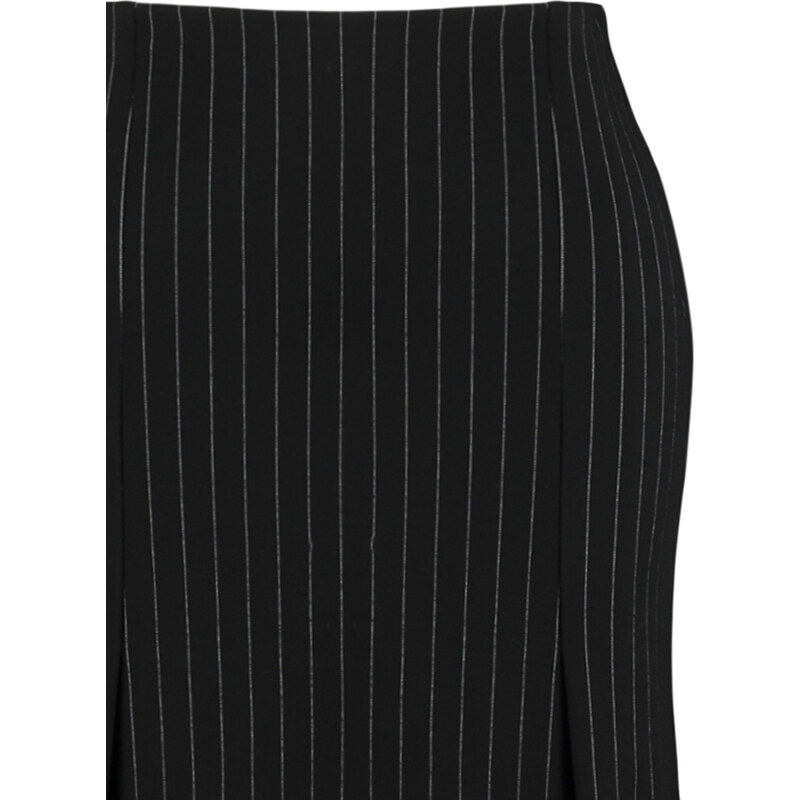 Trendyol Curve Black Striped Interlock Knitted Skirt