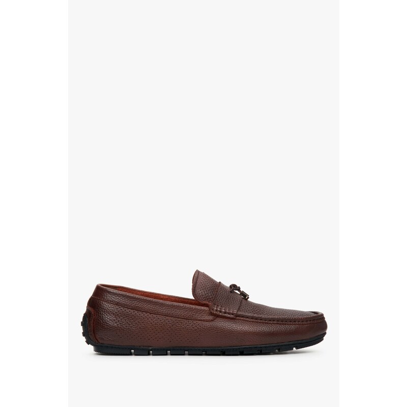 Men's Brown Loafers made of Genuine Leather Estro ER00112573