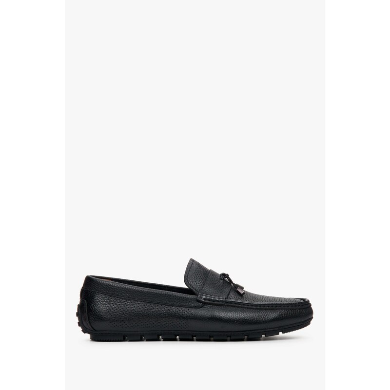 Men's Black Loafers made of Genuine Leather Estro ER00112571