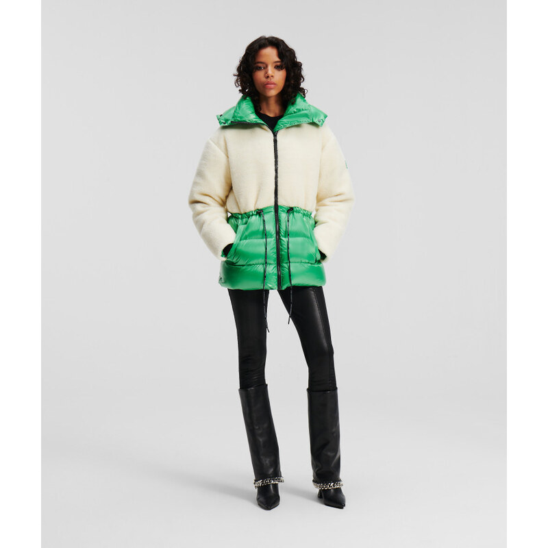 BUNDA KARL LAGERFELD SHEARLING MIX DOWN JACKET