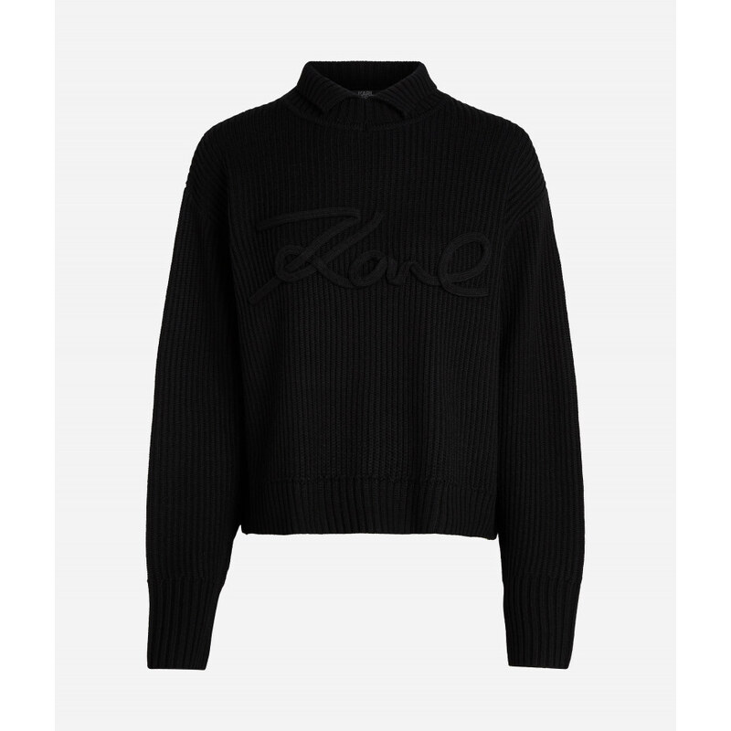 SVETR KARL LAGERFELD SIGNATURE SOUTACHE KNIT