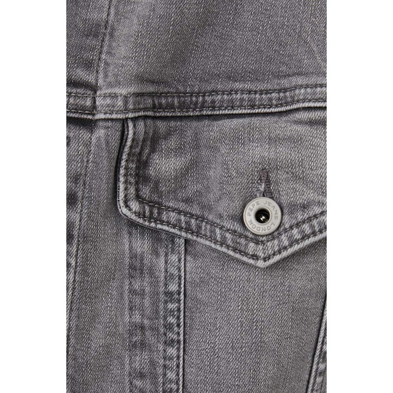 Džínová bunda Pepe Jeans Pinners pánská, šedá barva, přechodná