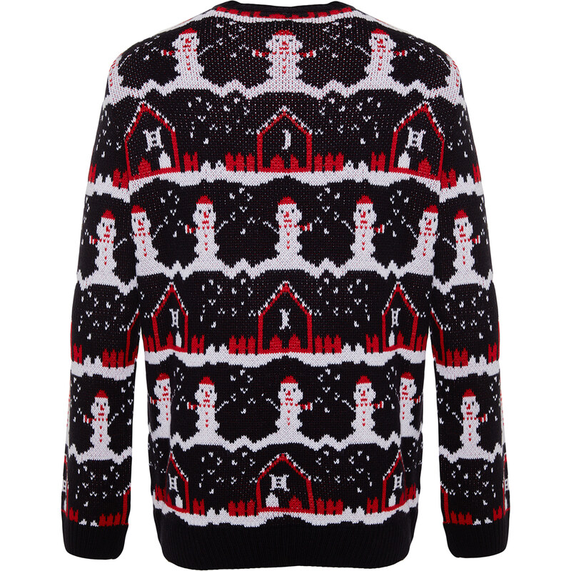 Trendyol Pánské Vícebarevné Regular Fit Posádka Neck Vánoční pletený svetr