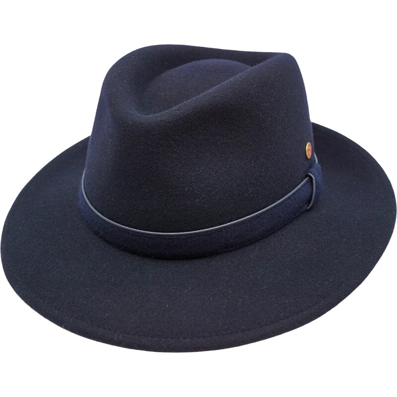 Cestovní nemačkavý voděodolný modrý klobouk Mayser - Doren