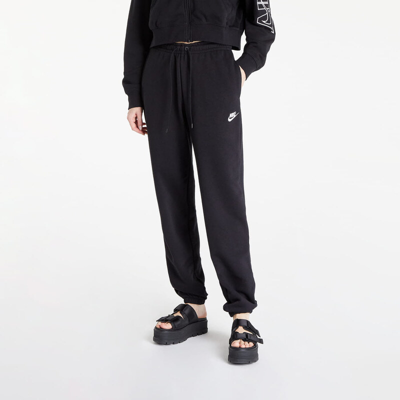 Dámské tepláky Nike NSW Essential Fleece Medium-Rise Pants Lse Black/ White