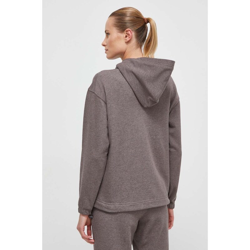Tepláková mikina Calvin Klein Performance Essentials šedá barva, s kapucí