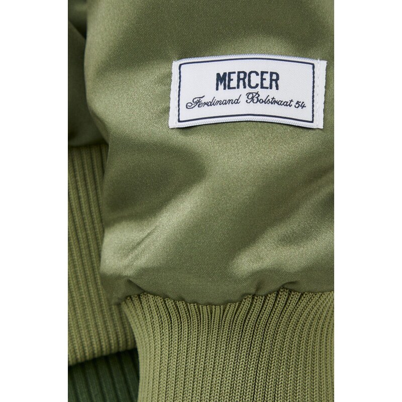 Bomber bunda Mercer Amsterdam zelená barva, přechodná, oversize