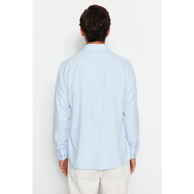 Trendyol Blue Regular Fit Embroidery Detailed Shirt