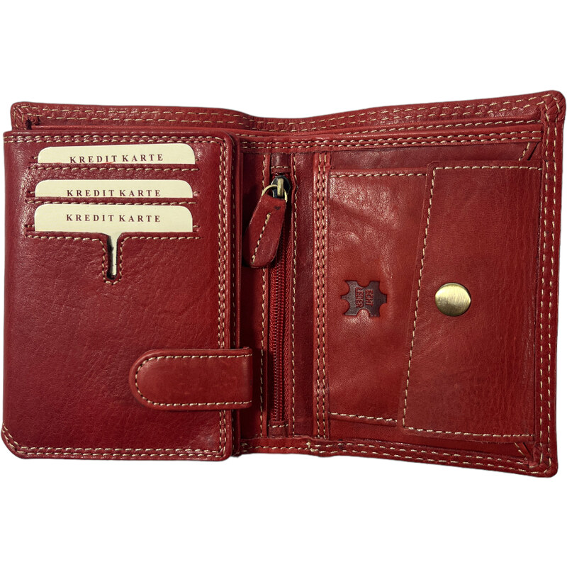 Tillberg Kožená peněženka se štikou červená JC69