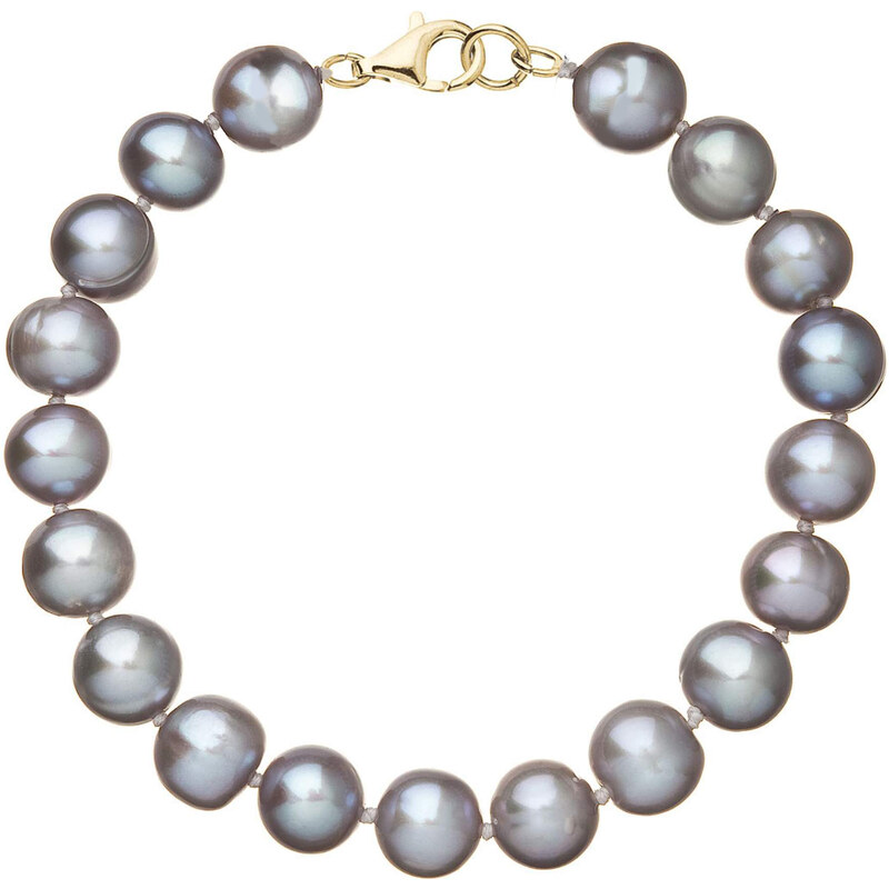 EVOLUTION GROUP Perlový náramek z říčních perel se zapínáním ze 14 karátového zlata 923010.3/9260 grey