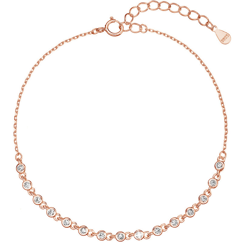 Pozlacený stříbrný Rose Gold náramek s malými zirkony 13031.1 crystal 86879331
